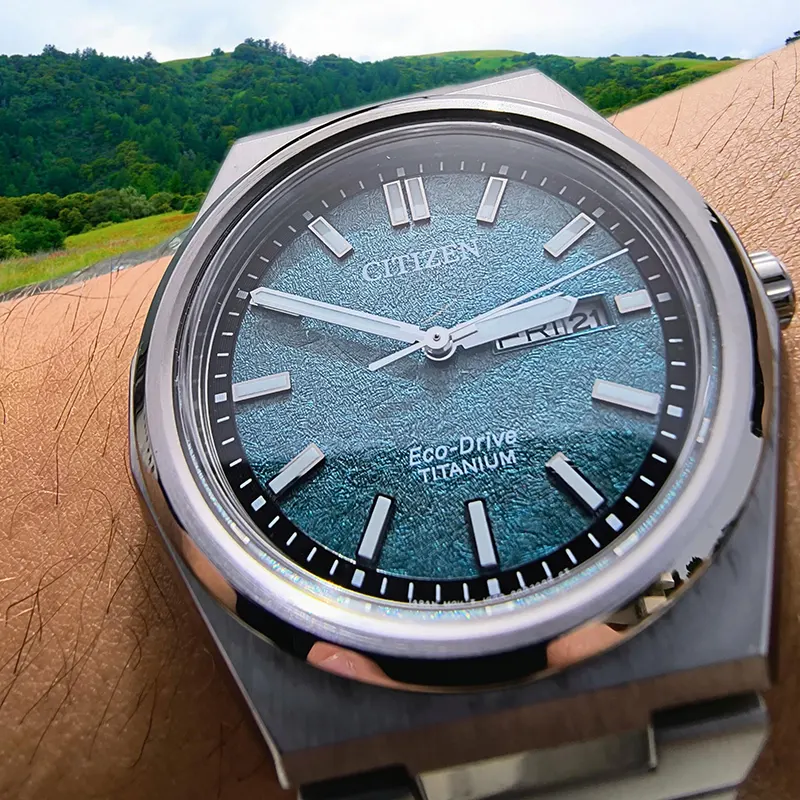 Citizen Zenshin Eco-Drive Super Titanium™ Green Dial  Men’s Watch- AW0130-85X